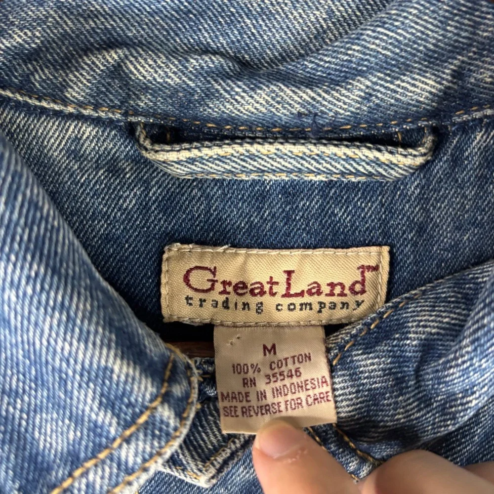Men's Denim Vest Medium Wash GreatLand Trading Company Blue Cotton Size Med Y2K